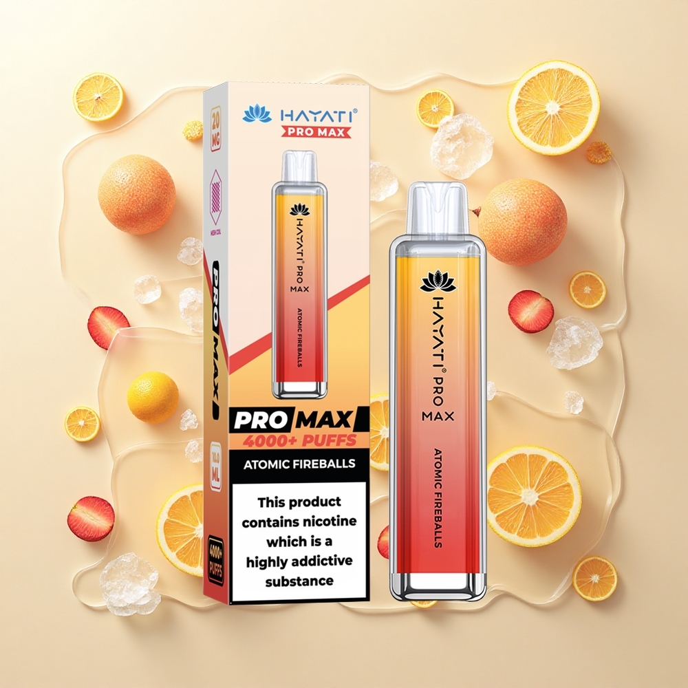 Hayati Pro Max 4000 Puffs Disposable Vape Atómové Ohnivé Guľky 2ml 10ml TPD 1400mAh