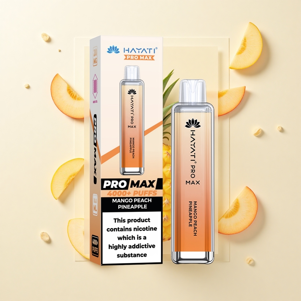 Hayati Pro Max 4000 Puffs Disposable Vape Mangová Broskyňa Ananás 2ml TPD 1400mAh