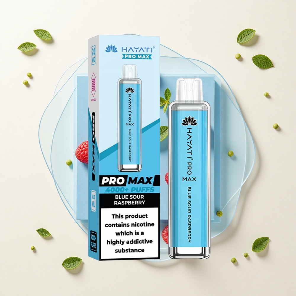 Hayati Pro Max 4000 Puffs Disposable Vape Modrá Kyslá Malina 2ml TPD 1400mAh