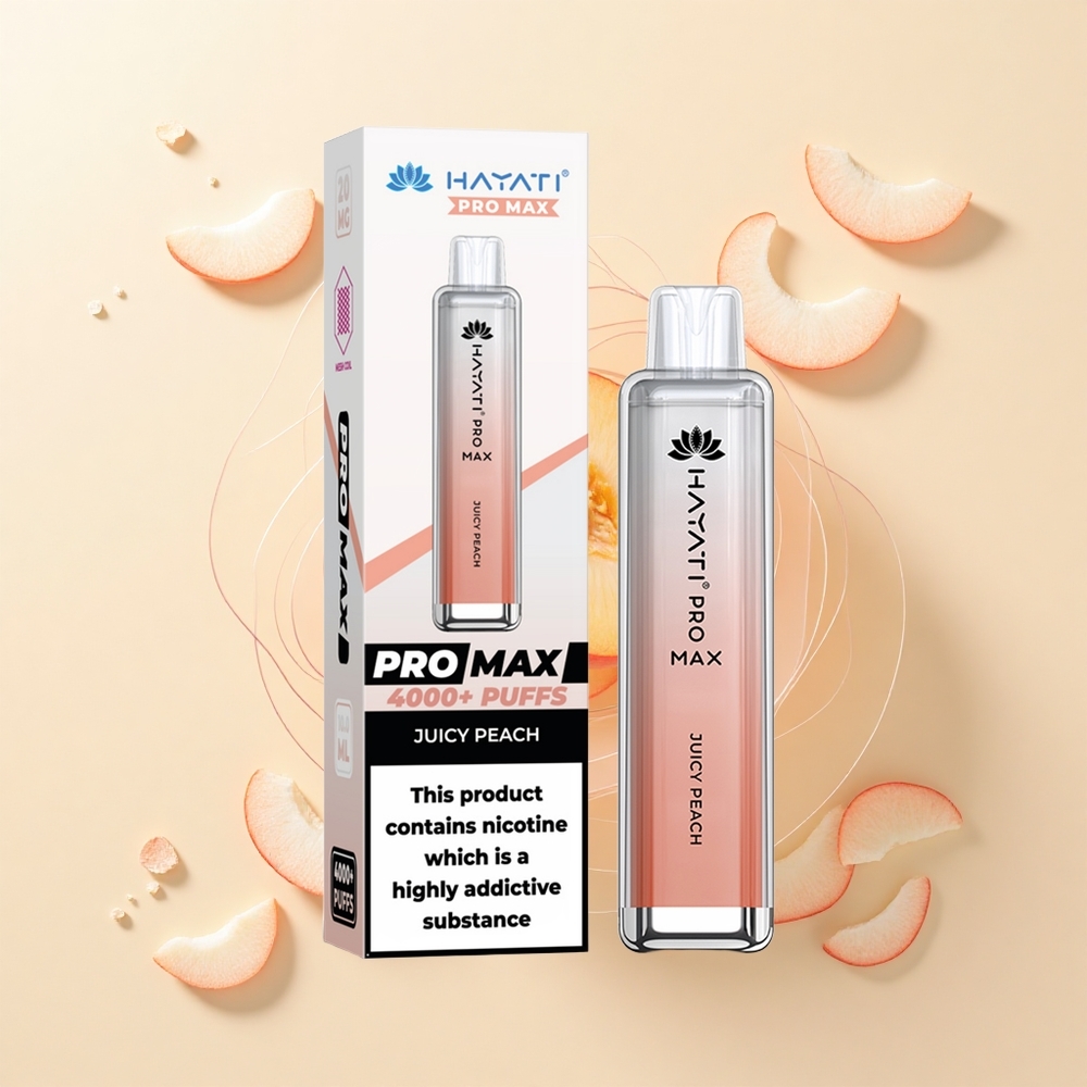Hayati Pro Max 4000 Puffs Disposable Vape Šťavnatá Broskyňa 2ml/10ml TPD 1400mAh