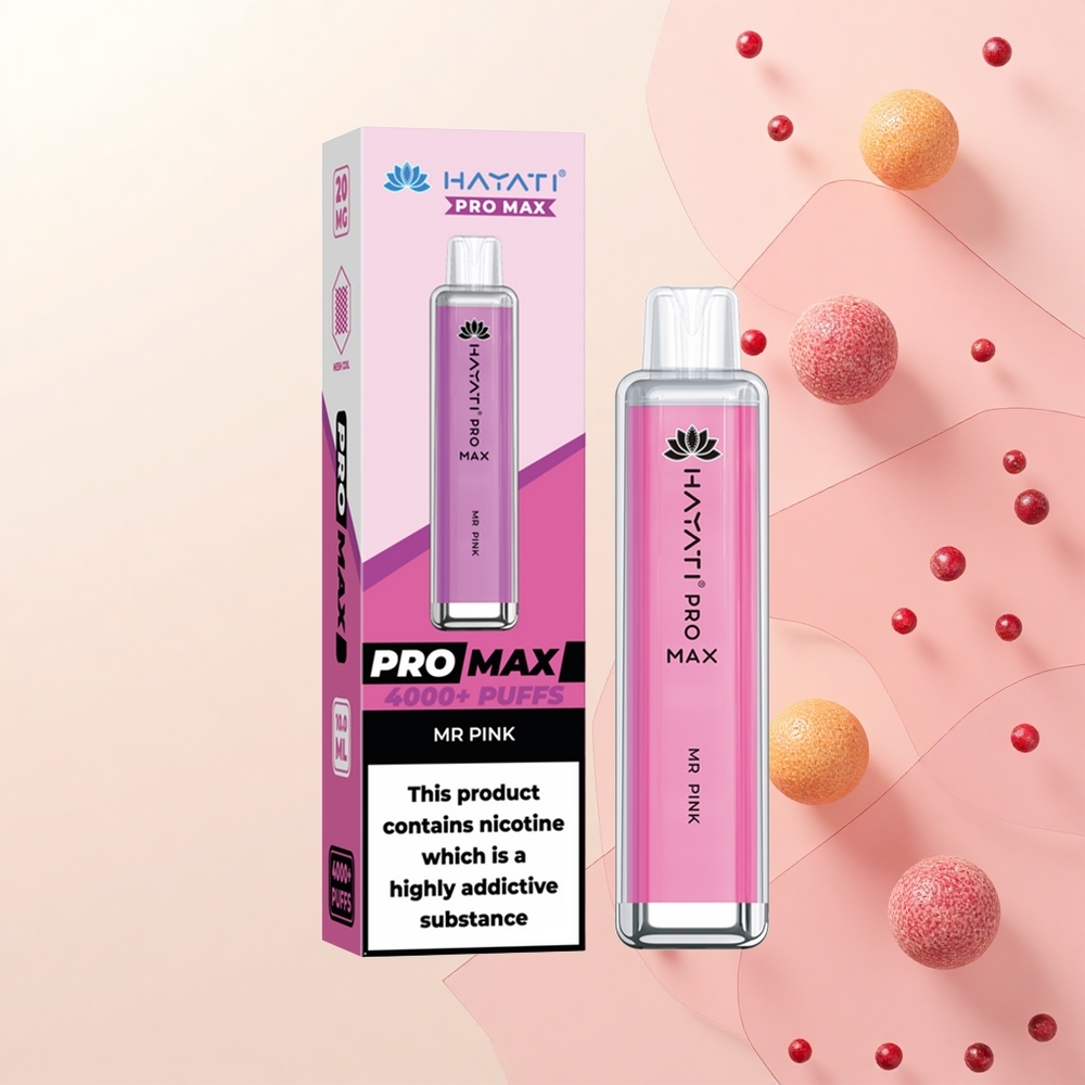 Hayati Pro Max 4000 Puffs Jednorazová E-cigareta Mr Ružová 1400mAh 2ml TPD