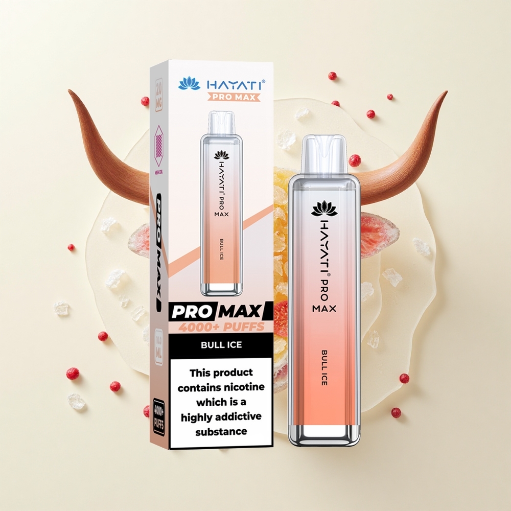 Hayati Pro Max 4000 Puffs Jednorázová E-cigareta Buldočí Ľad Rechargeable 1400mAh 2ml TPD