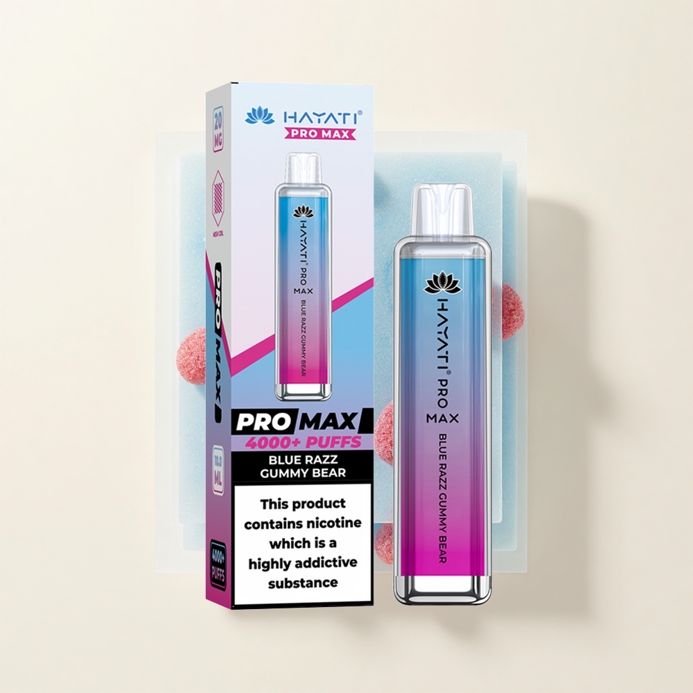 Hayati Pro Max 4000 Puffs Jednorázová E-cigareta Modrá Malina Gumíky 2ml 1400mAh