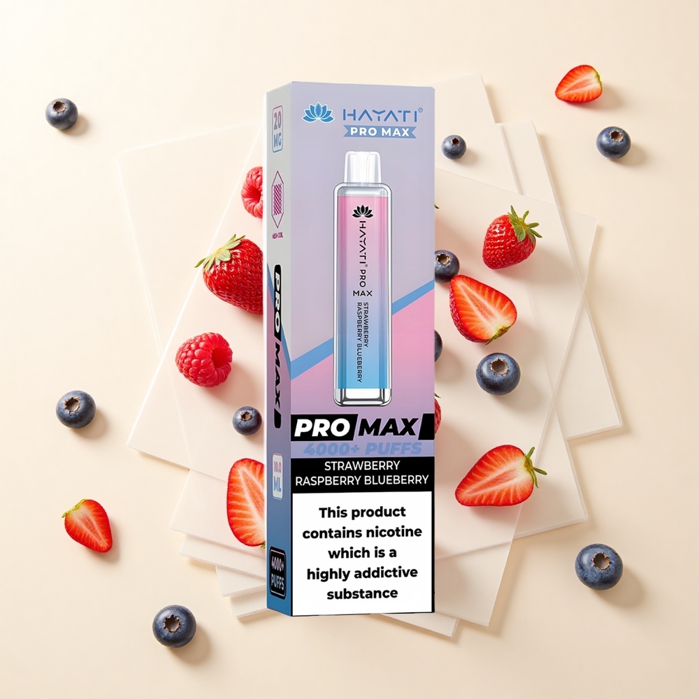 Hayati Pro Max 4000 Puffs Jednorázová Vape Jahoda Malina Čučoriedka 2ml 10ml TPD