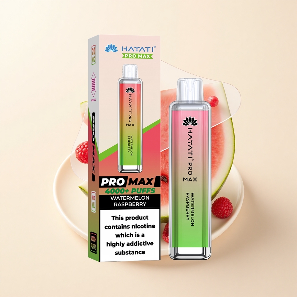 Hayati Pro Max 4000 Puffs Jednorázová Vape Melón Malina
