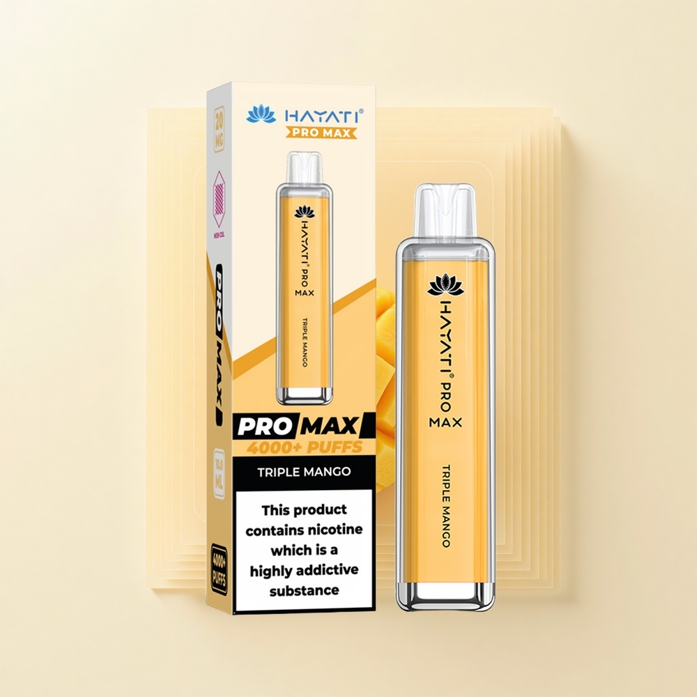 Hayati Pro Max 4000 Puffs Trojitý Mango Disposable Vape 1400mAh 2ml TPD