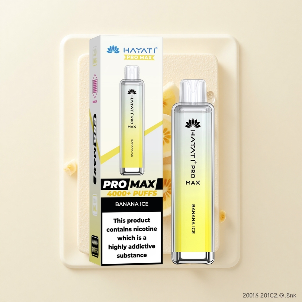 Hayati Pro Max 4000 Pufov Disposable Vape Banánový ľad