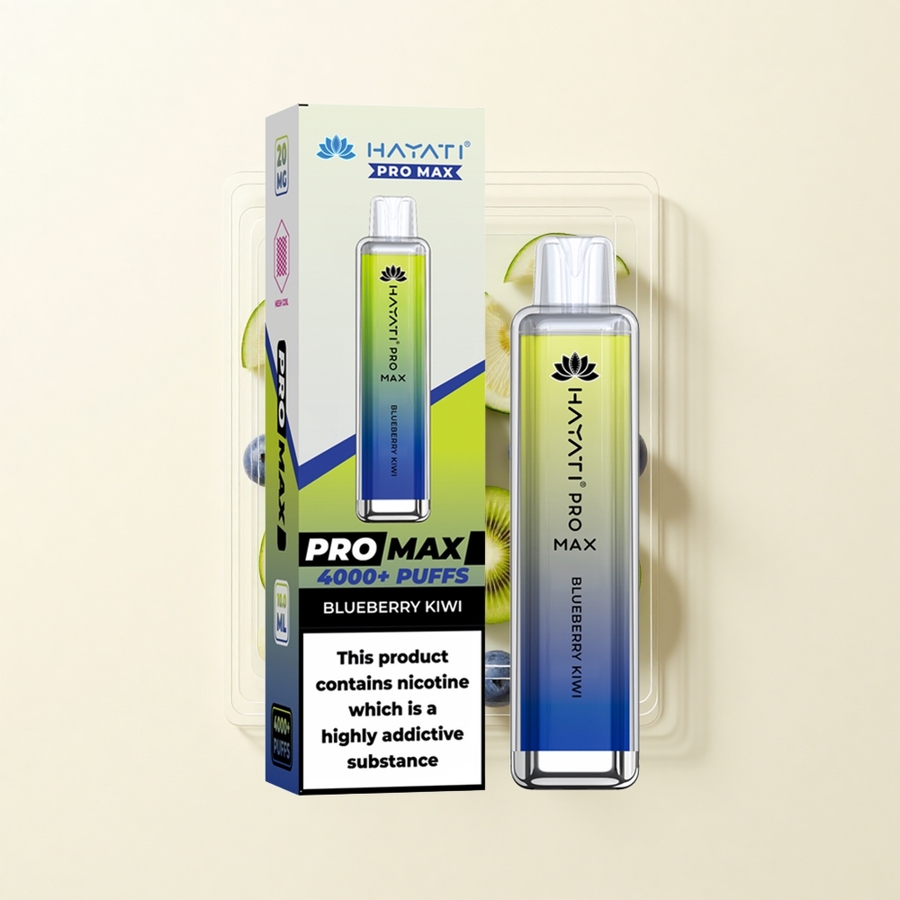 Hayati Pro Max 4000 Pufov Jednorázová E-cigareta Čučoriedka Kivi