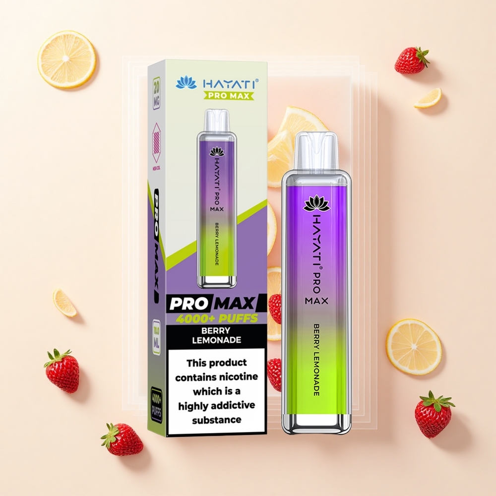 Hayati Pro Max 4000 Pôfov Disposable Vape Jahoda Limonáda 2ml TPD 1400mAh