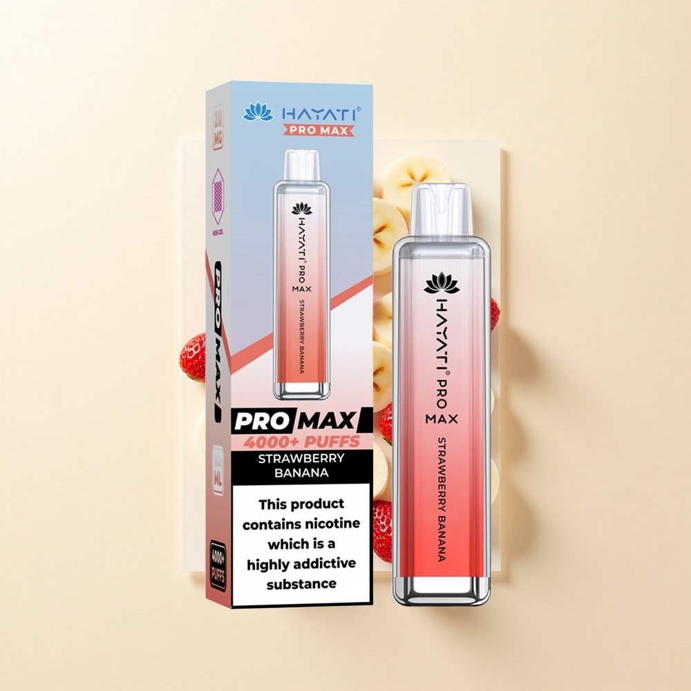 Hayati Pro Max 4000 Pôstov Jednorázová Vape Jahoda-Banán 1400mAh 2ml