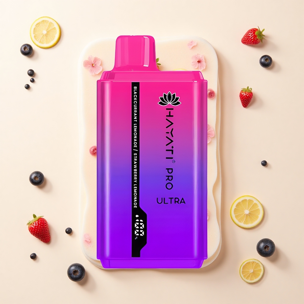 Hayati Pro Ultra 15000 Puffs 850mAh 24ml 2 Čierny ríbezľa Citrónová Limonáda Jahodová Limonáda