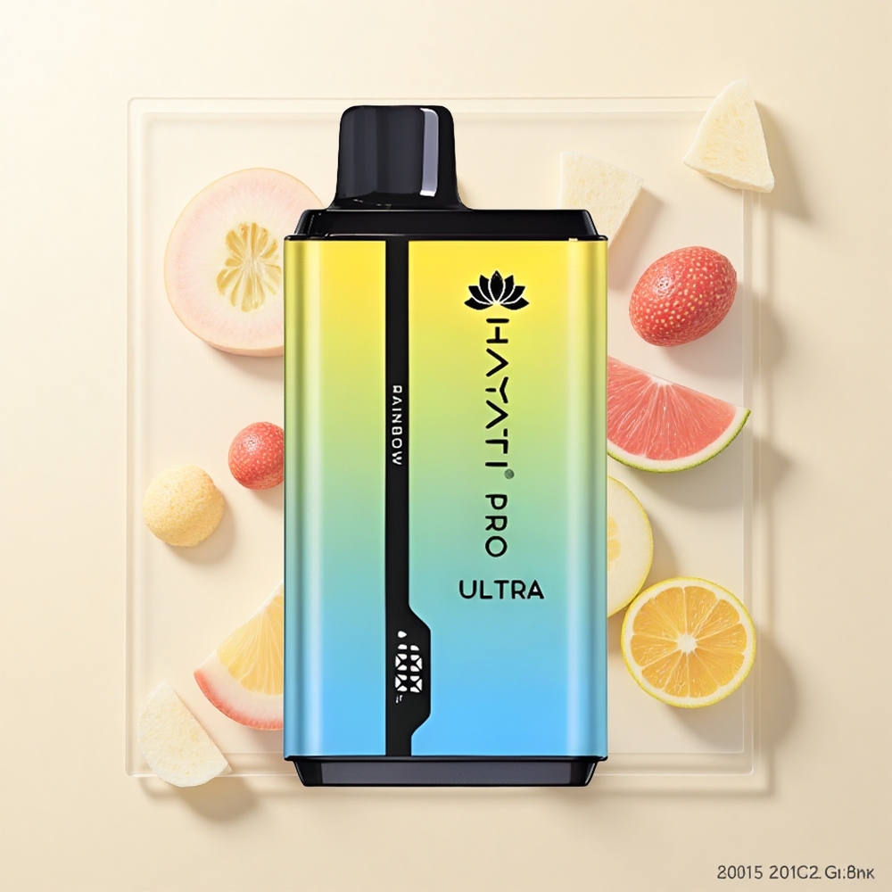 Hayati Pro Ultra 15000 Pufov Disposable Vape Dúhová s 850mAh Batériou a 24ml E-Liquid