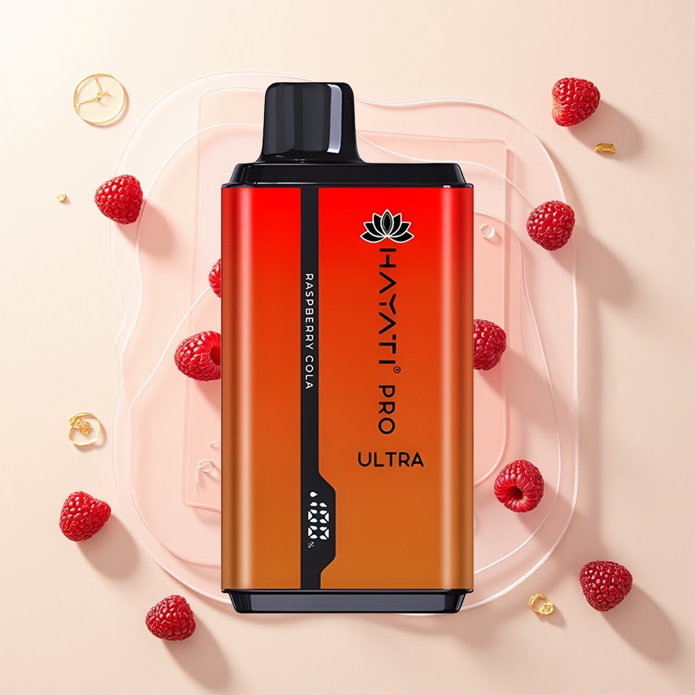 Hayati Pro Ultra 15000 Pufov Jednorazová Vape Malina Kola 850mAh 24ml 2
