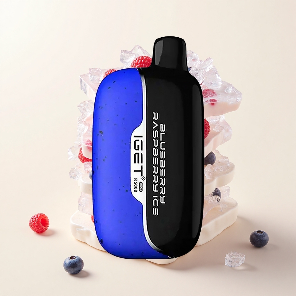 IGET Moon 5000 Pufov Jednorázová E-cigareta PC 135 Ohm Blueberry Raspberry Ice