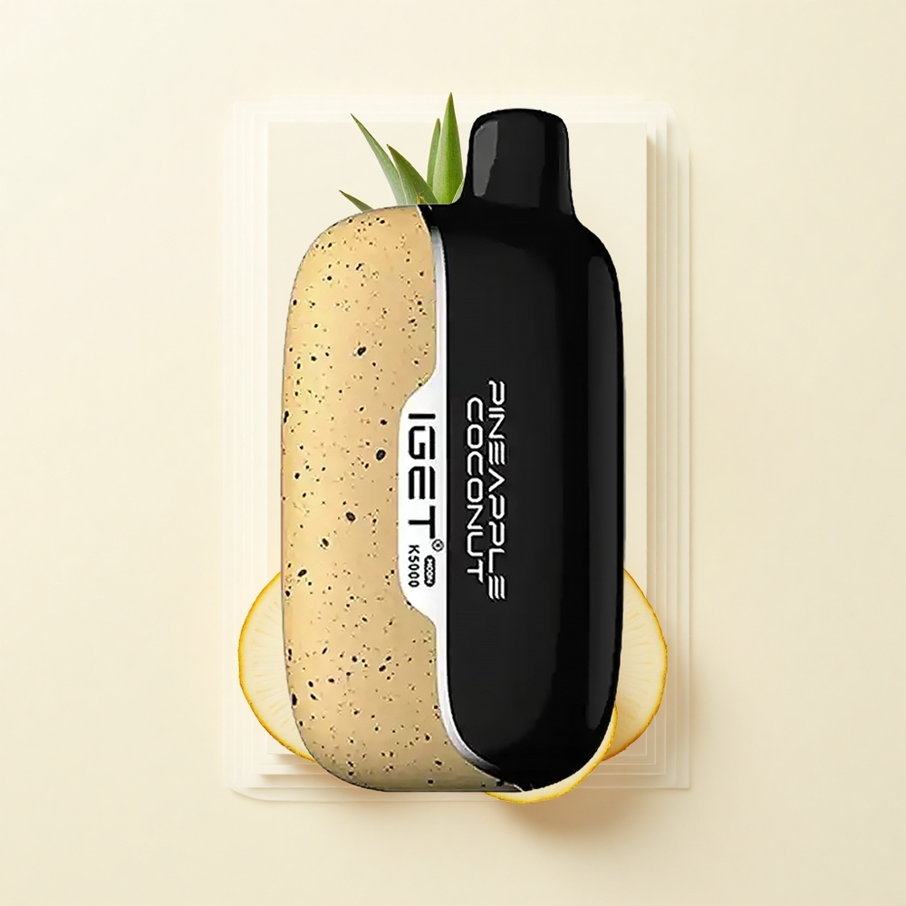 IGET Moon K5000 Pufy Jednorázová Vape Ananás Kokos PC Mesh 135 Ohm