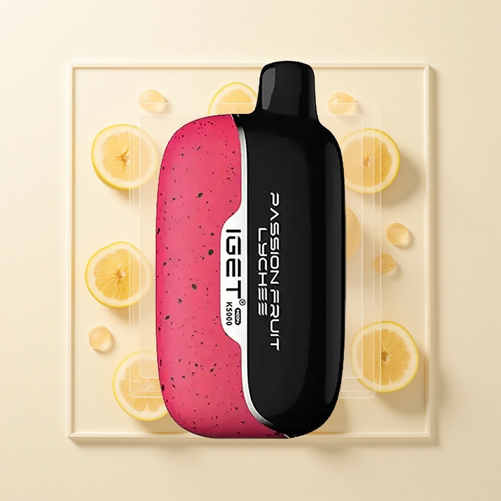IGET Moon K5000 Púfov Jednorazové Vape Maracuja Lychee 815g PC Mesh 135 Ohm