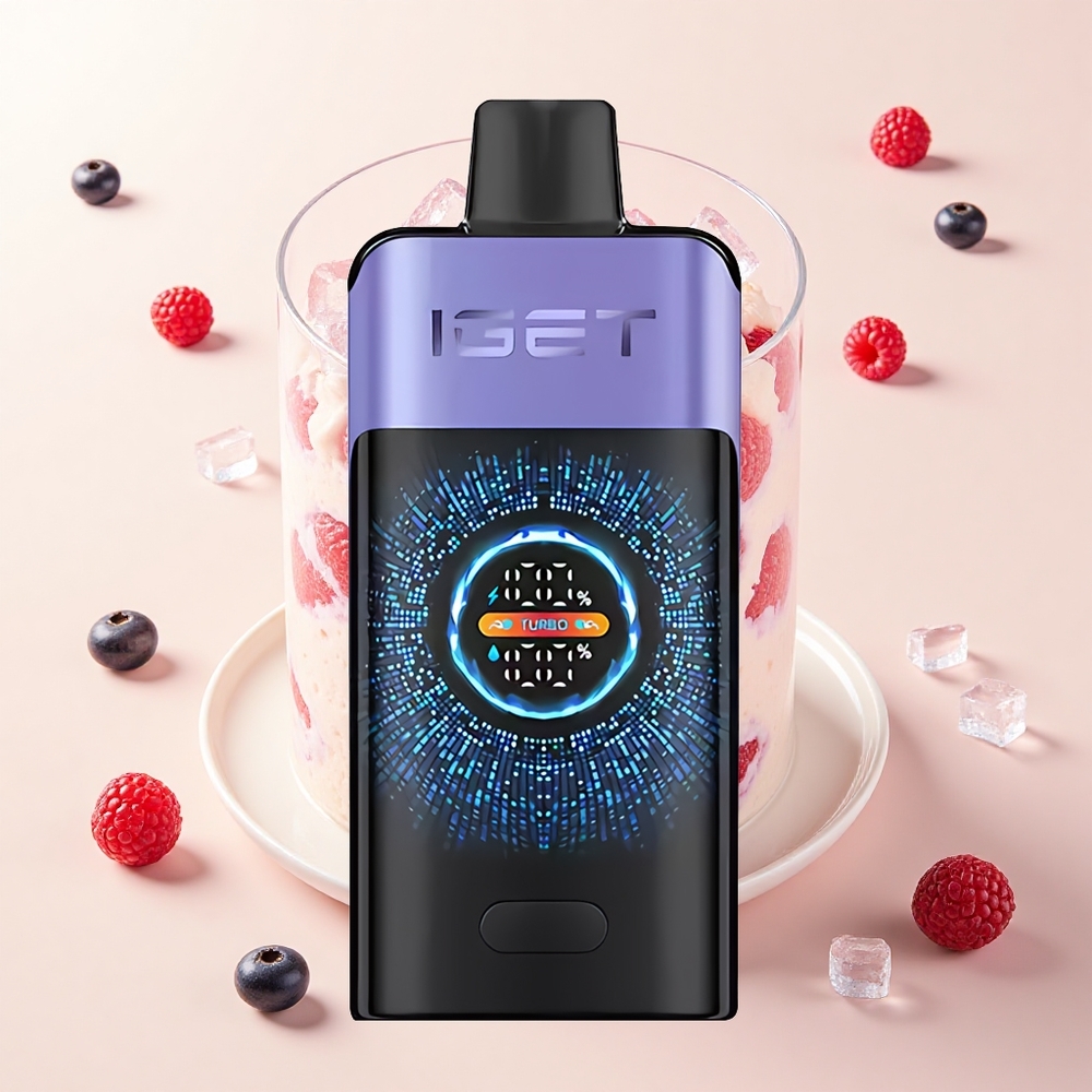 IGET ONE 12000 Púfov Turbo 9000 Púfov 2700mAh Dual Mesh Malina Hroznový Ľad