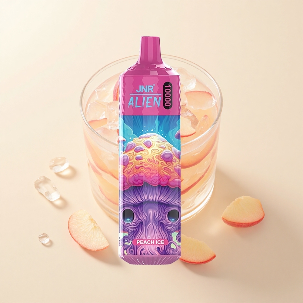 JNR Alien 10000 Pufy Jednorazové Vape Broskyňový ľad 850mAh 20ml RGB