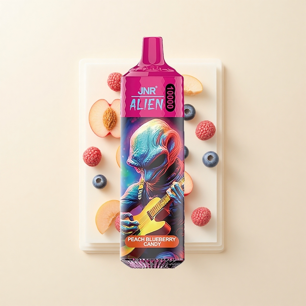 JNR Alien 10000 Púfov 850mAh 20ml Broskyňa Čučoriedka Cukrík RGB LED