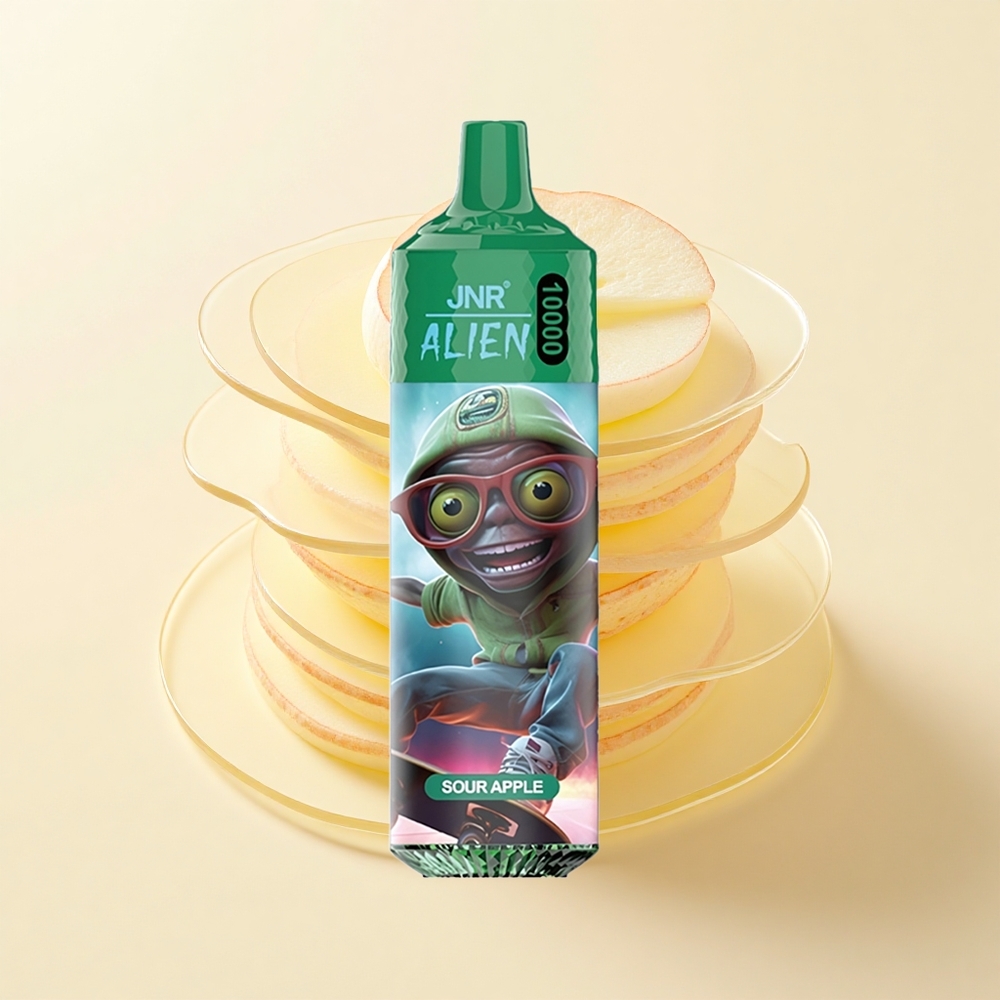 JNR Alien 10000 Púfov Disposible Vape Kyslé Jablko 850mAh RGB LED