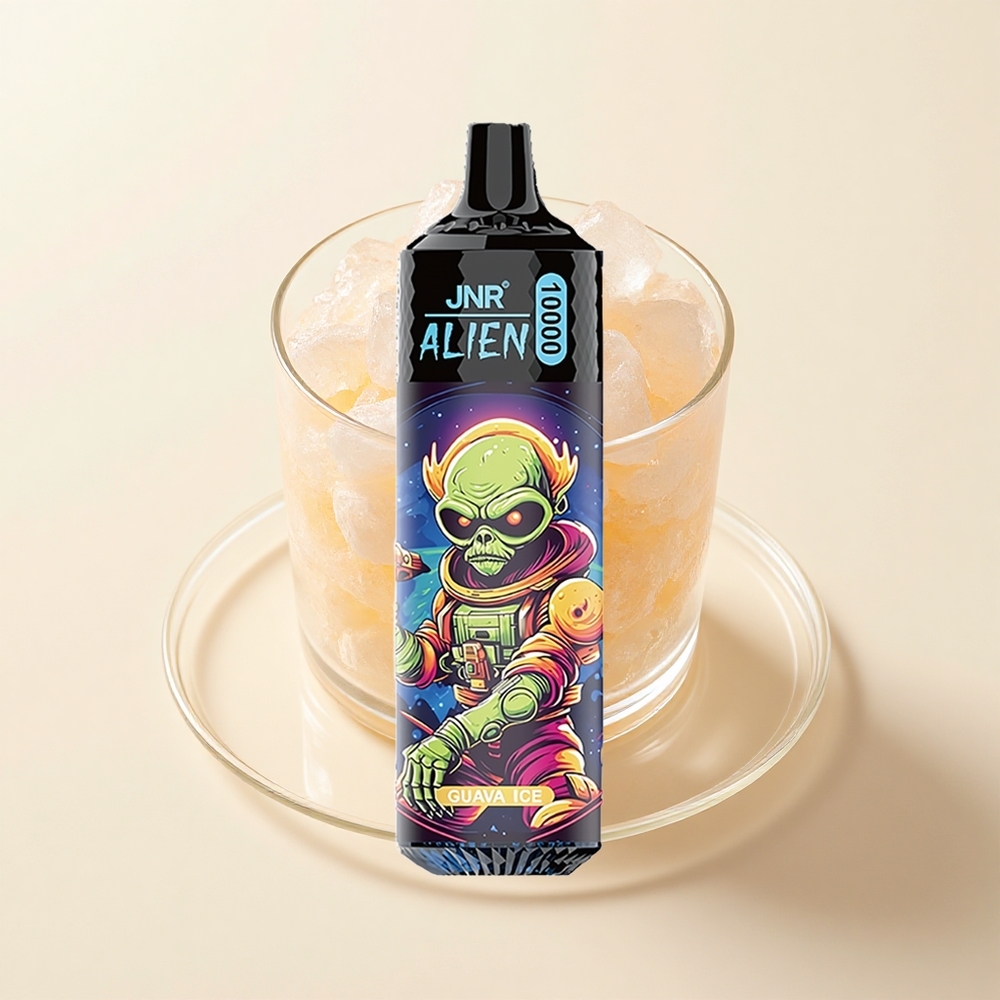 JNR Alien 10000 Púfov Jednorazové Vape Guava ľad s 850mAh Batériou 20ml E-kvapalinou a Typ-C Nabíjaním