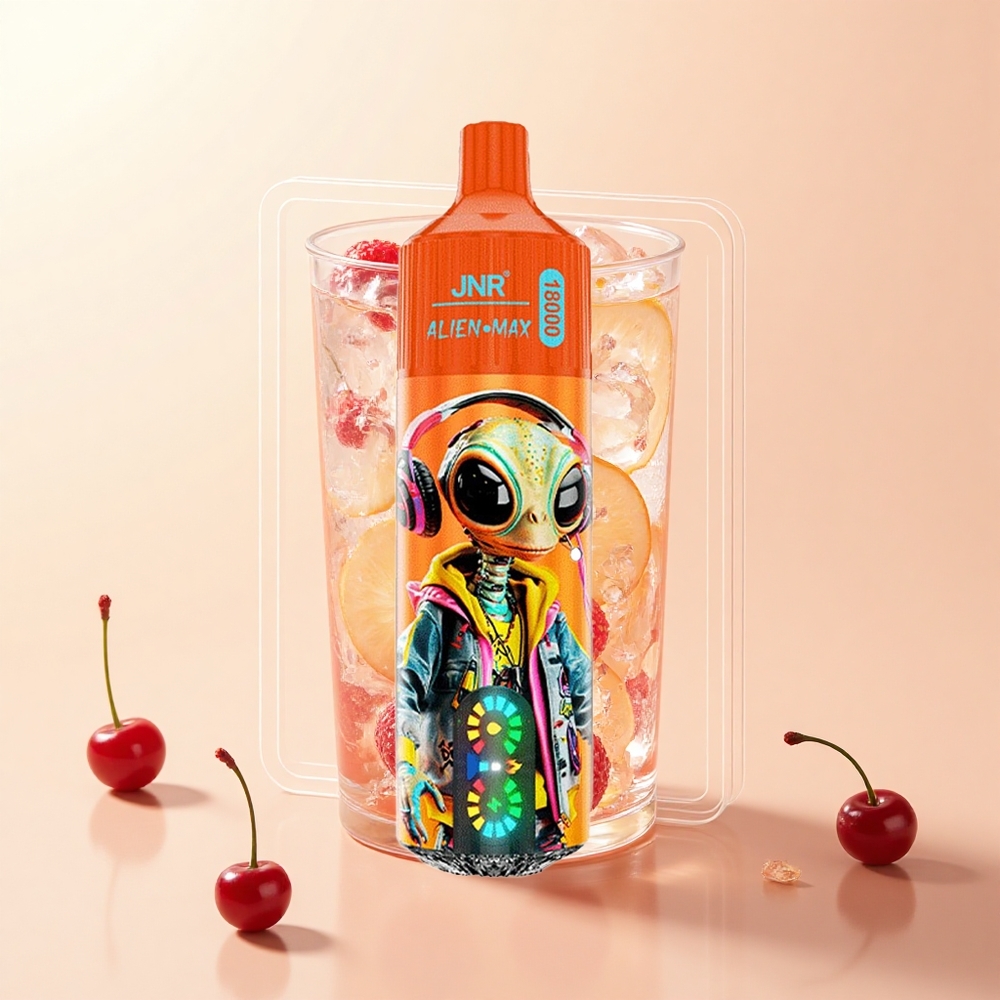 JNR Alien Max 18000 Pufov Jednorazové Vape Fizzky Čerešňová Kola Dual Mesh 28ml Typ-C