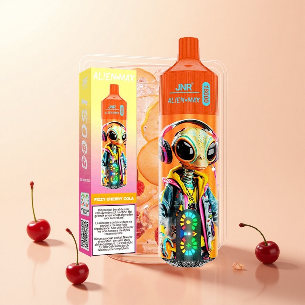 JNR Alien Max 18000 Pufov Jednorazové Vape Fizzky Čerešňová Kola Dual Mesh 28ml Typ-C