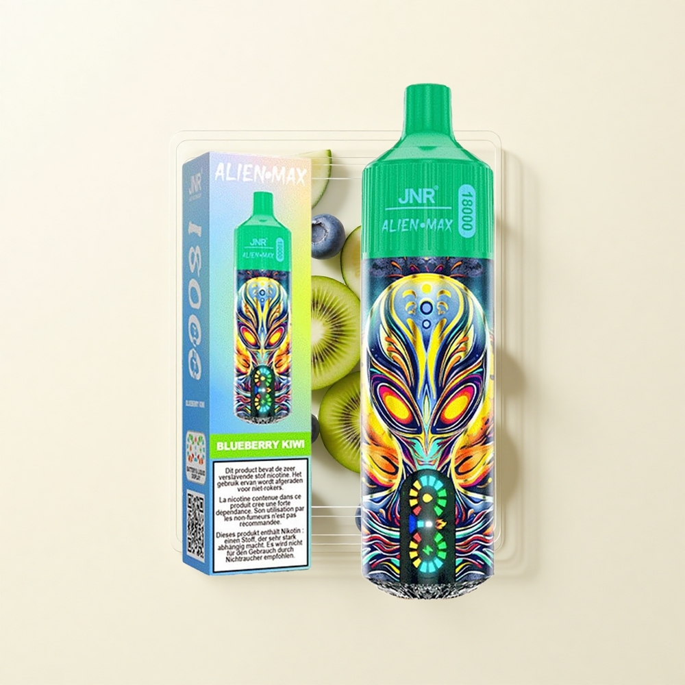 JNR Alien Max 18000 Pufov Jednorazové Vape Čučoriedka-Kívi Dual Mesh 28ml