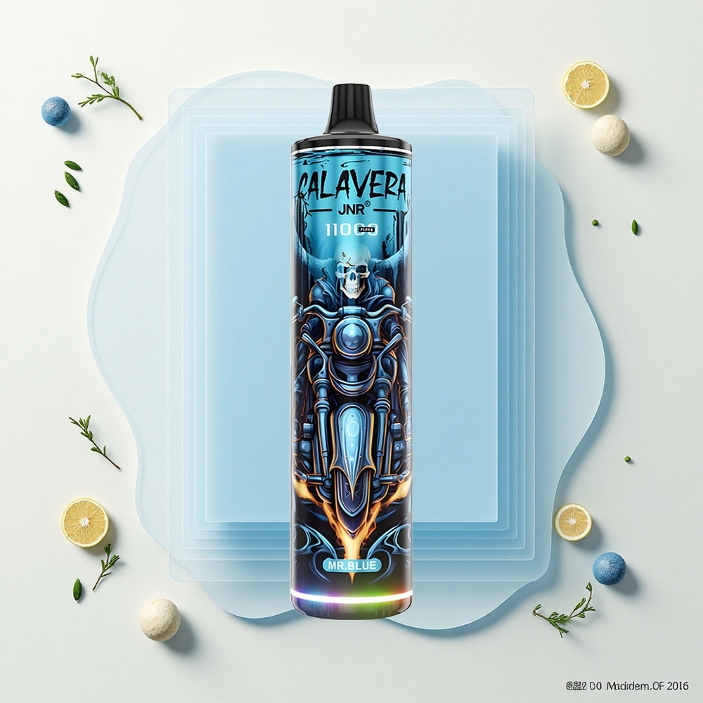 JNR Calavera 11000 Púfov Jednorázová E-cigareta 21ml 850mAh Mr Modrá