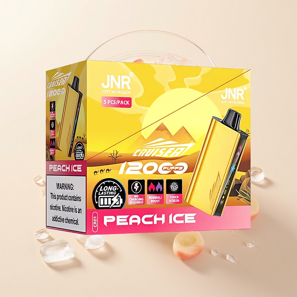 JNR Cruiser 12000 Pufov Bezdobíjania Jednorazová Vape Broskyňa Ľad Kovové Telo 3500mAh