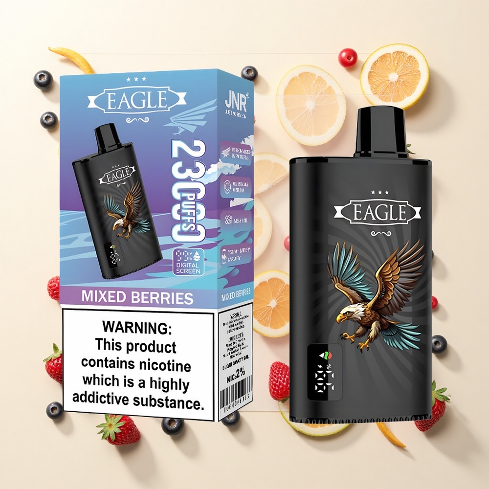 JNR EAGLE Smart 23000 Púfov Digitálny Displej Mriežka 10ohm Prúd Vzduchu 750mAh Typ-C 25ml Mixovaná Bobuľa
