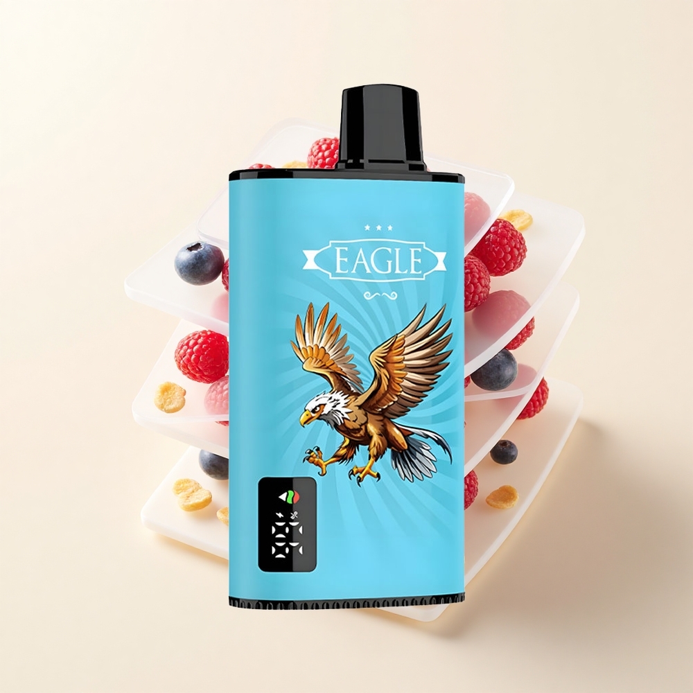 JNR EAGLE Smart 23000 Púfov Digitálny Obrazovka 10ohm Mesh Cievka Prúd Vzduchu 750mAh Typ-C 25ml Borůvka Kyslá Malina