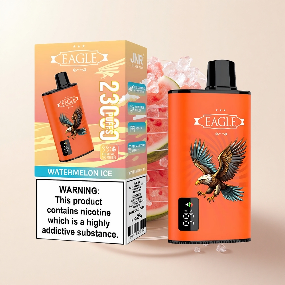 JNR EAGLE Smart 23000 Púfov Jednorazové Vape Vodný Melón Ľad s Digitálnym Displejom 10ohm Mesh Cievkou750mAh Batériou Typ-C Nabíjaním