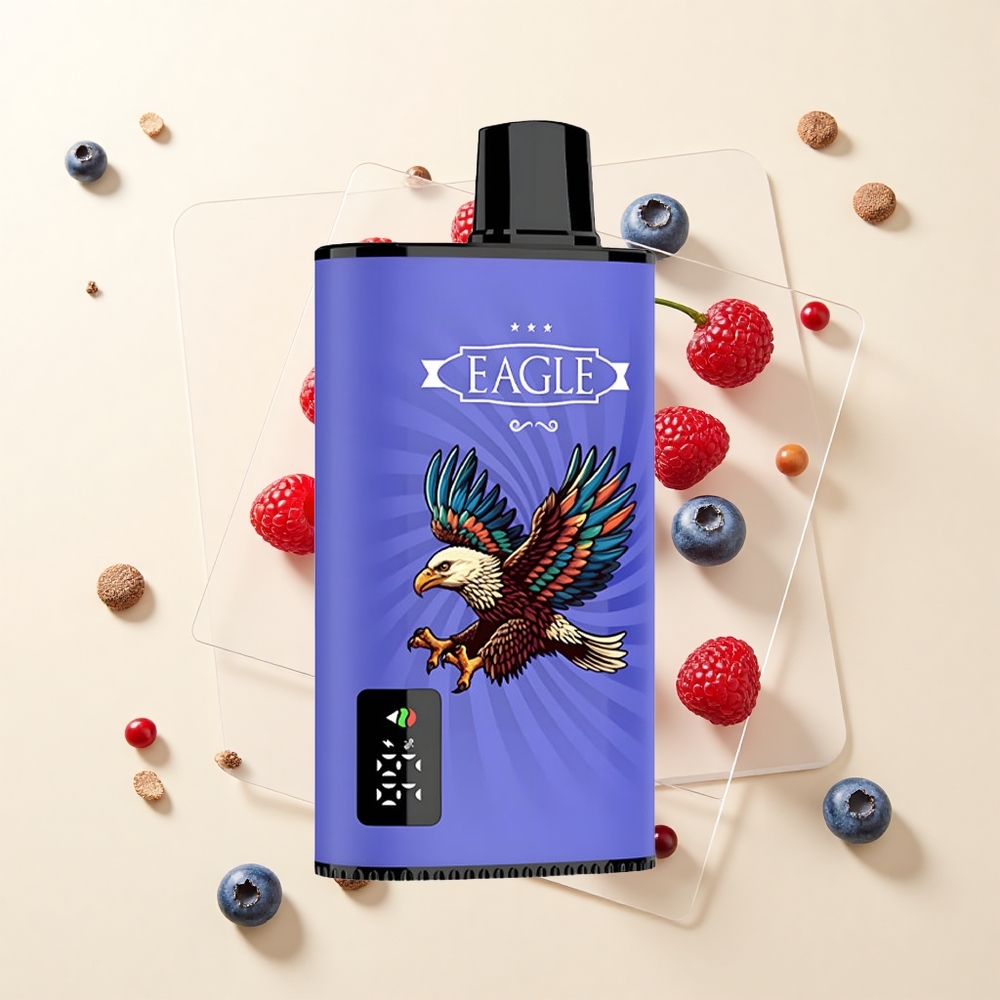 JNR EAGLE Smart 23000 Púfov Jednorazové Vape Čučoriedka Malina Čerešňa 25ml 2 Nikotín 750mAh Typ-C 10ohm Mesh Airflow