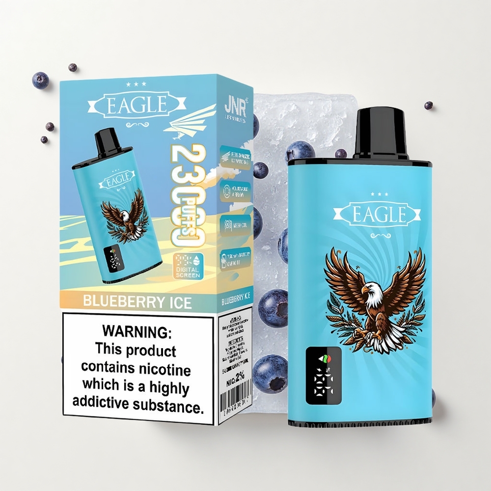 JNR EAGLE Smart 23000 Púfov Jednorázová Vape Čučoriedkový Ľad Digitálny Displej 10ohm Mesh Cievka Nastaviteľný Prietok Vzduchu 750mAh Batéria