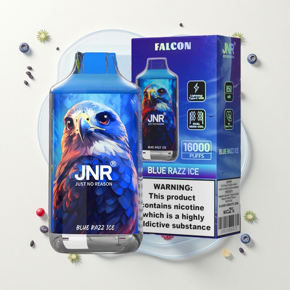 JNR Falcon 16000 Povstov Jednorazové Vape Modrá Malina Ľad