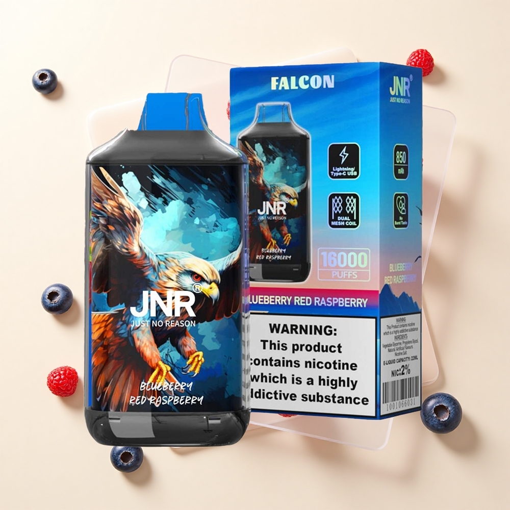 JNR Falcon 16000 Pufov Jednorazová Vape Čučoriedka Malina 850mAh 22ml