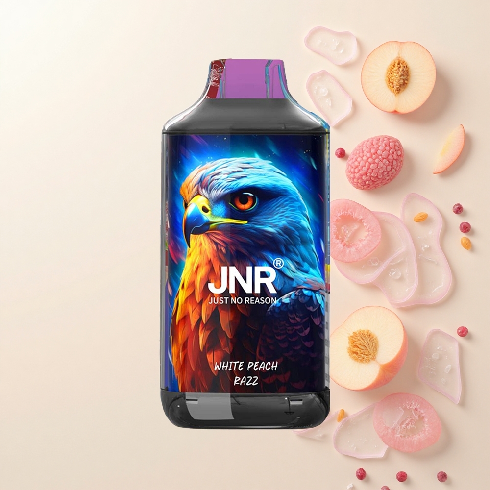 JNR Falcon 16000 Púfov 850mAh 22ml Dual Mesh Biela Broskyňa Razz