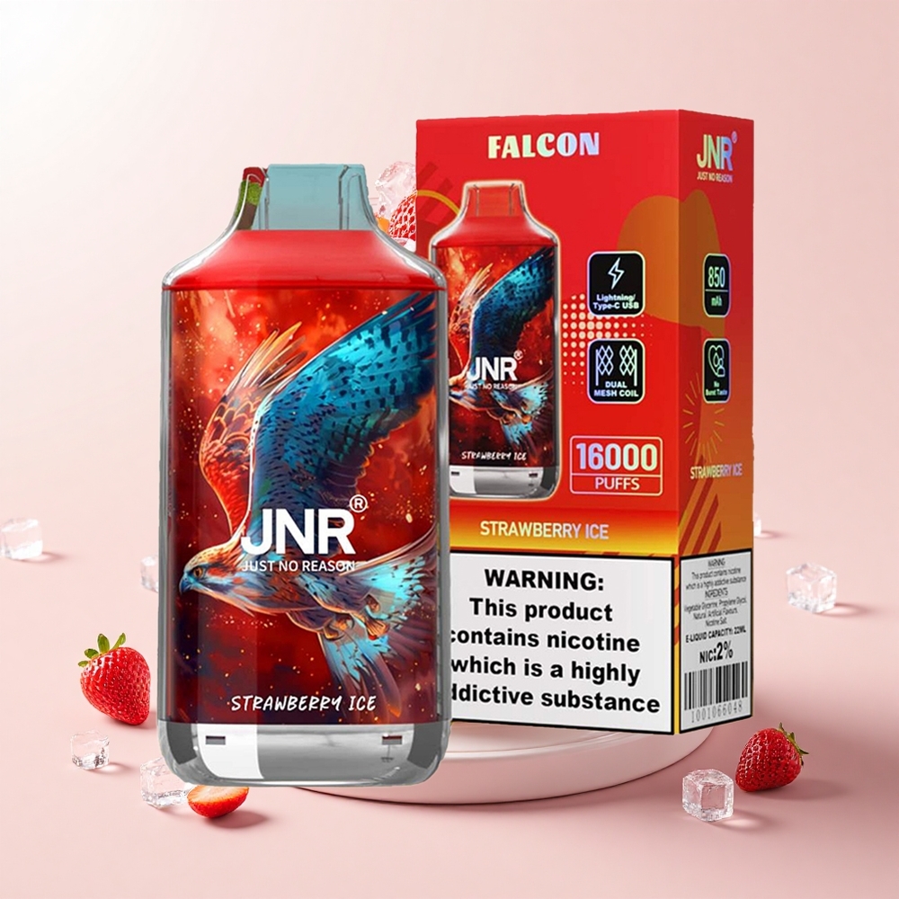 JNR Falcon 16000 Púfov 850mAh 22ml Dual Mesh Strawberry Ice