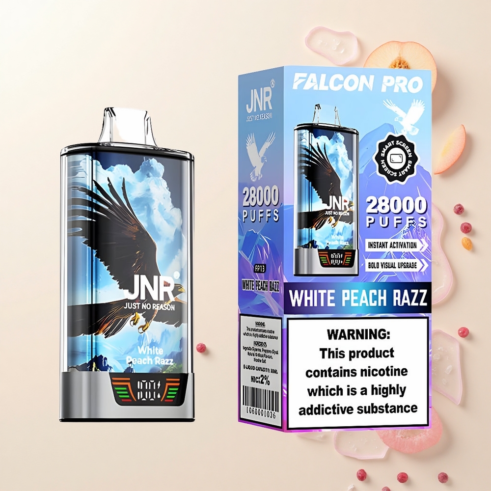 JNR Falcon Pro 28000 30ml 950mAh 5 Nikotín Biela Broskyňa Razz