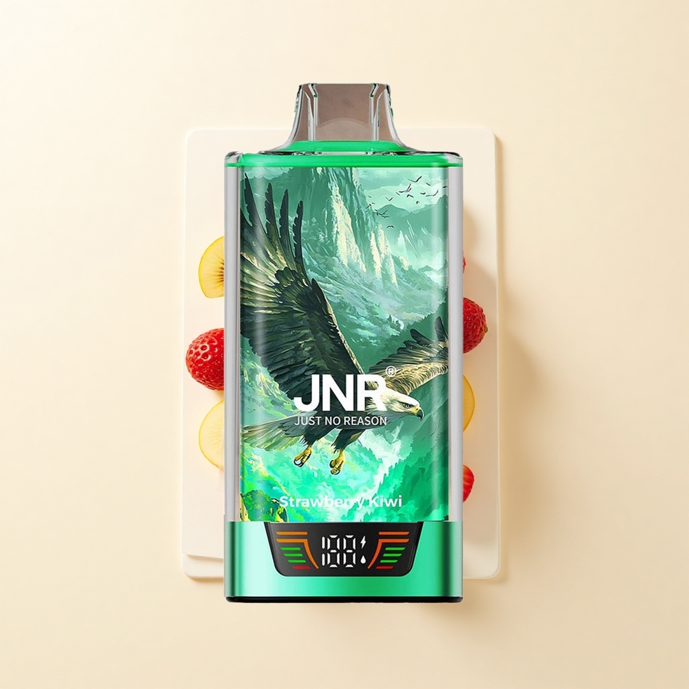 JNR Falcon Pro 28000 Disposabilný Vape Jahoda-Kívi 30ml 950mAh 5 Nikotín MTL Dual Mesh USB-C Smart Display