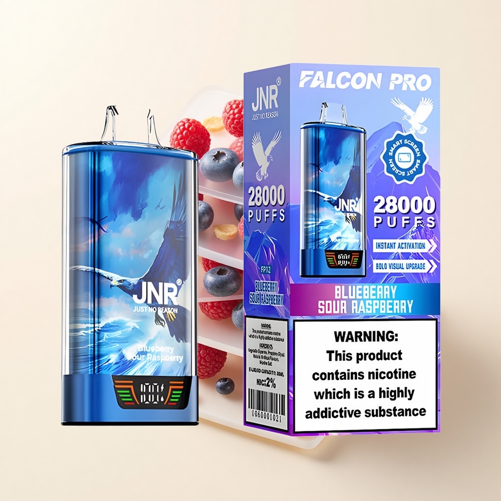JNR Falcon Pro 28000 Jednorazové Vape Čučoriedka Kyslá Malina 30ml 950mAh 5 Nikotín
