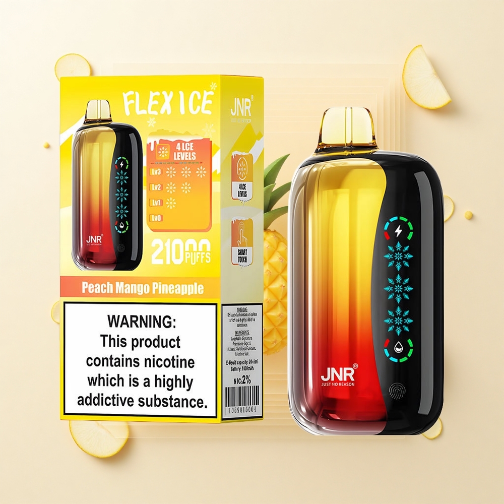 JNR Flex Ice 21000 Puf Jednorazové Vape Broskyňa Mango Ananás Ice Adjustable 26ml 1000mAh 12Ohm Dual Mesh Type-C