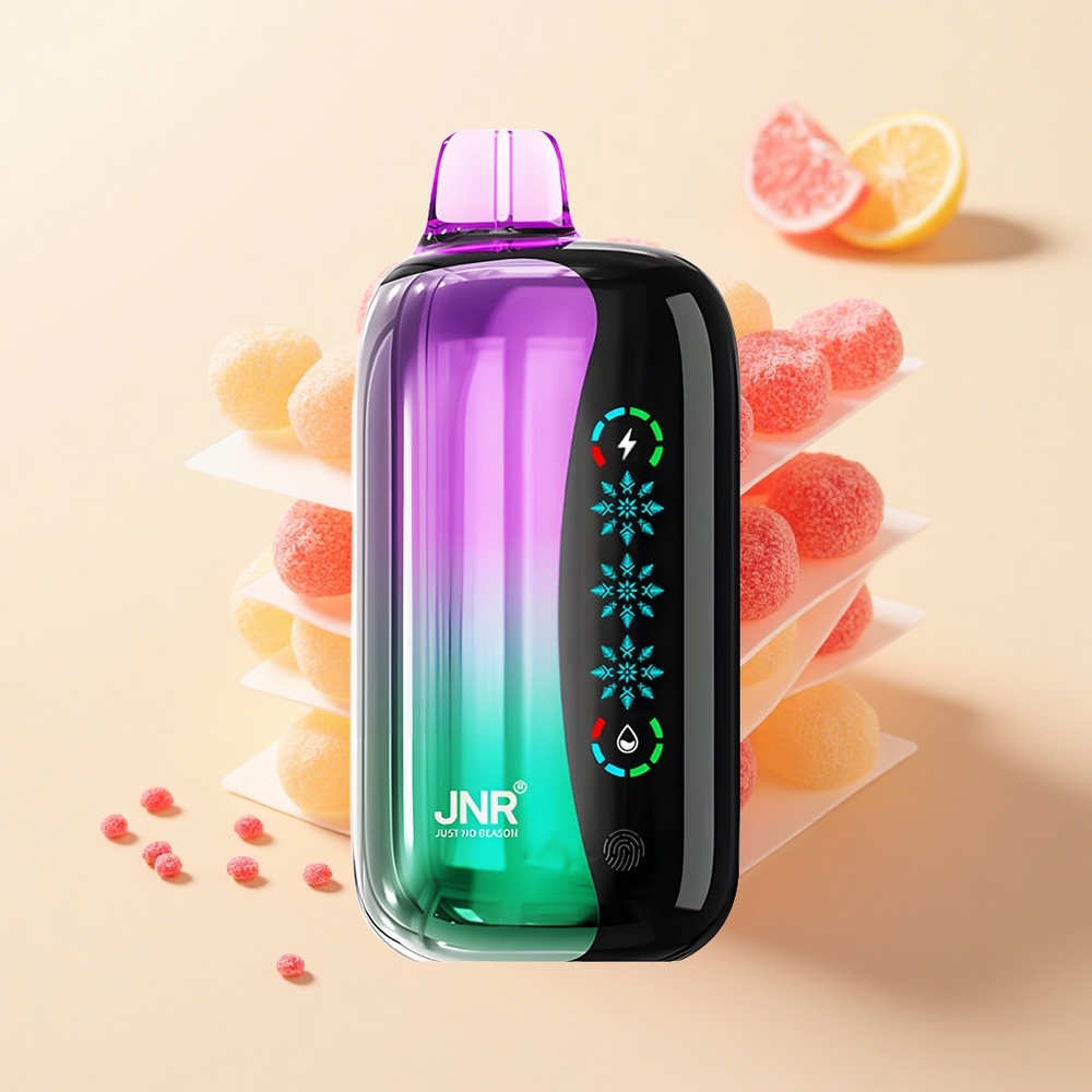 JNR Flex Ice 21000 Puf Vape Sour Cherry Gummies 26ml 12 Ohm Dual Mesh 1000mAh Typ-C