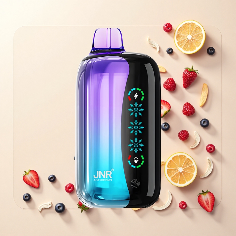 JNR Flex Ice 21000 Pufov Jednorázová Vape Mix Bobule s Ice Adjustable Airflow 26ml 12 Ohm Dual Mesh 1000mAh Type-C