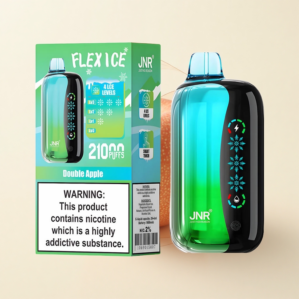 JNR Flex Ice 21000 Púfov Jednorazové Vape Dvojité Jablko Ice Adjustable 26ml 1000mAh Type-C
