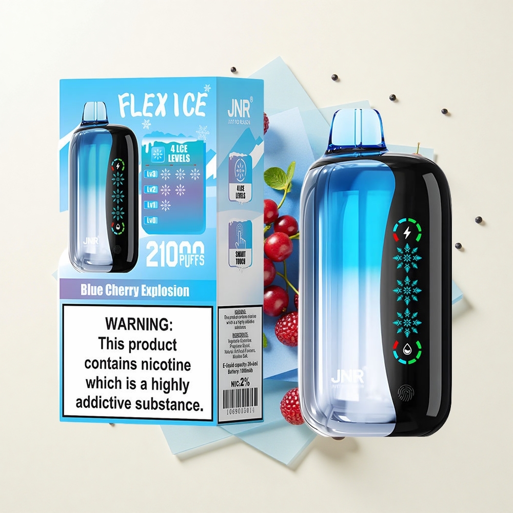 JNR Flex Ice 21000 Púfov Jednorazové Vape Modrá Čerešňová Explózia Ice Adjustable 26ml 12Ohm Dual Mesh