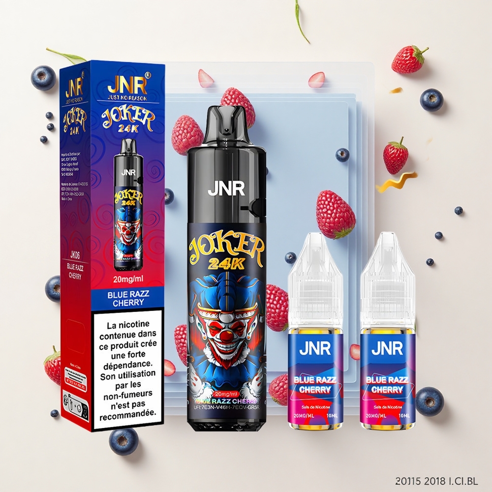 JNR Joker 24000 Povdov Jednorazové Vape Modrá Malina Čerešňa 2+10ml 800mAh Type-C