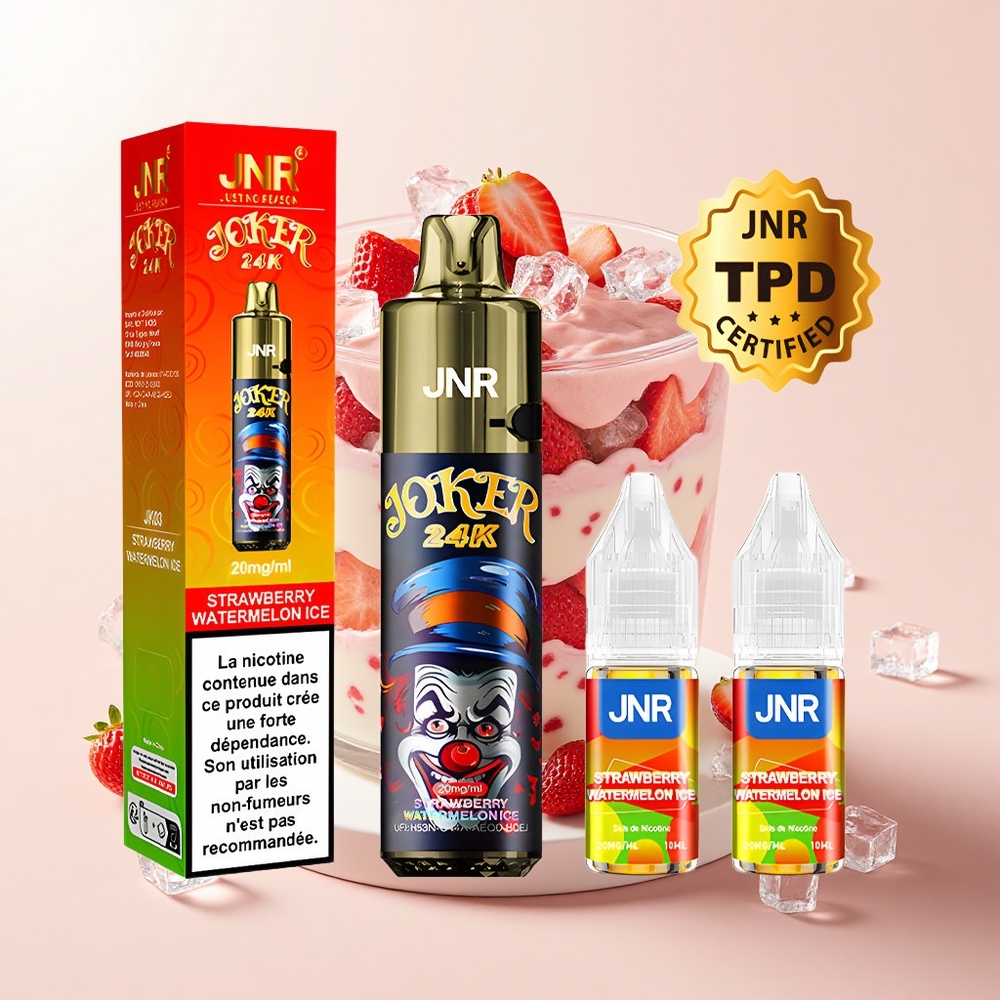 JNR Joker 24K Púfov 24000 Tiaňov 2 Nikotín Jahoda Vodný Melón Ľad 2+10ml 800mAh Typ-C