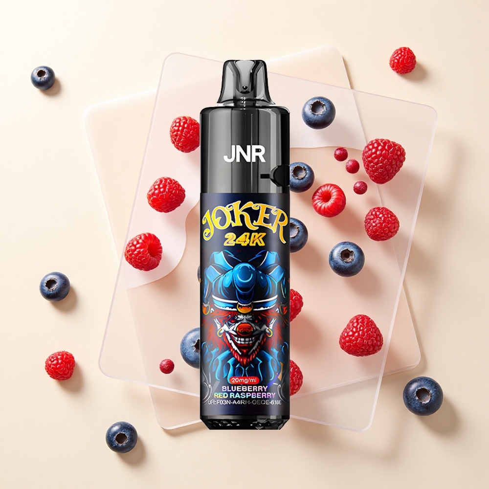 JNR Joker 24K Púfov Jednorázová Vape Čučoriedka Malina 2+10ml 800mAh 2 Nikotín